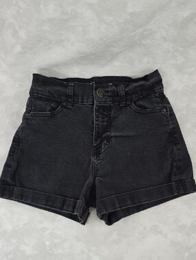 NOBO Black High-Waist Rolled-Hem Denim Shorts